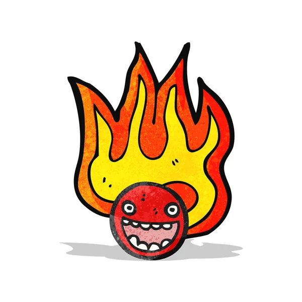 Símbolo de cara emoticono llameante — Vector de stock