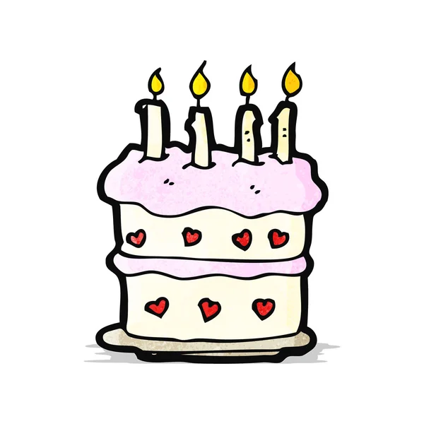 De cake van de verjaardag van de tekenfilm — Stockvector