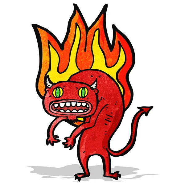 Fuego demonio dibujos animados — Vector de stock