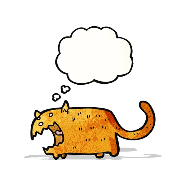 Düşünce balonu ile sinirli kedi çizgi film — Stok Vektör