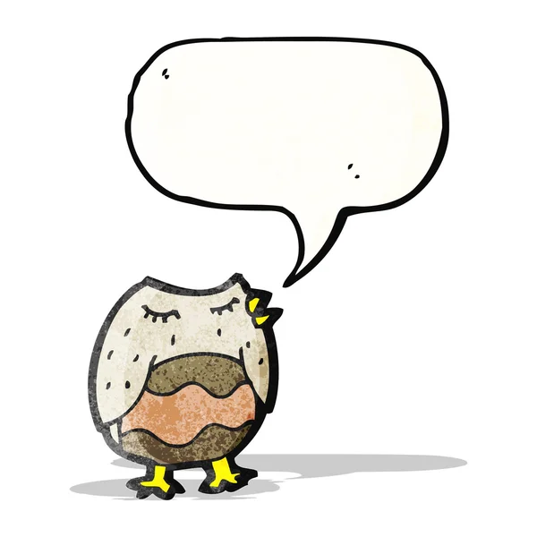 具有言语泡沫的卡通猫头鹰 — 图库矢量图片