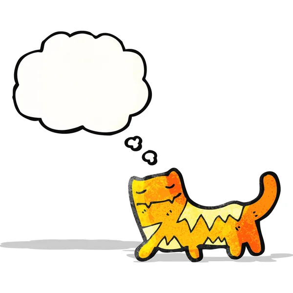 Cartoon kat met gedachte zeepbel — Stockvector
