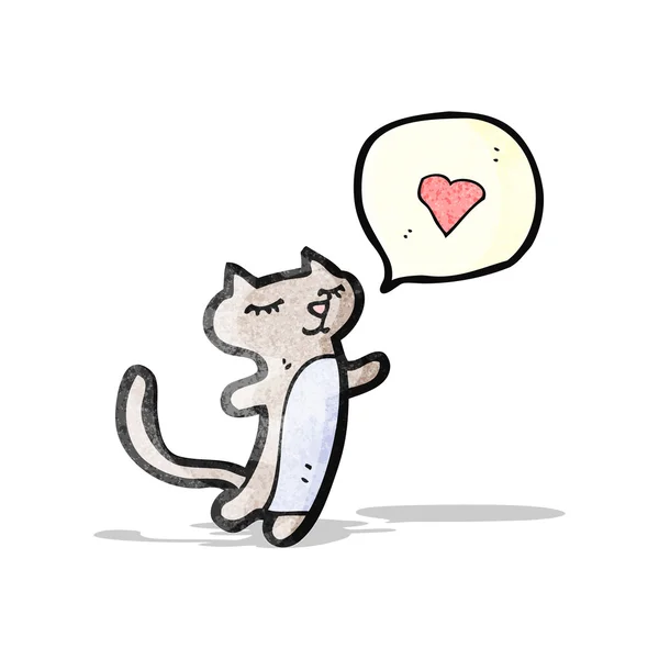 Cartoon van een kat te praten over de liefde — Stockvector