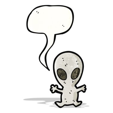 küçük uzaylı uzaylı karikatür
