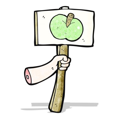 karikatür taze meyve işareti yazı