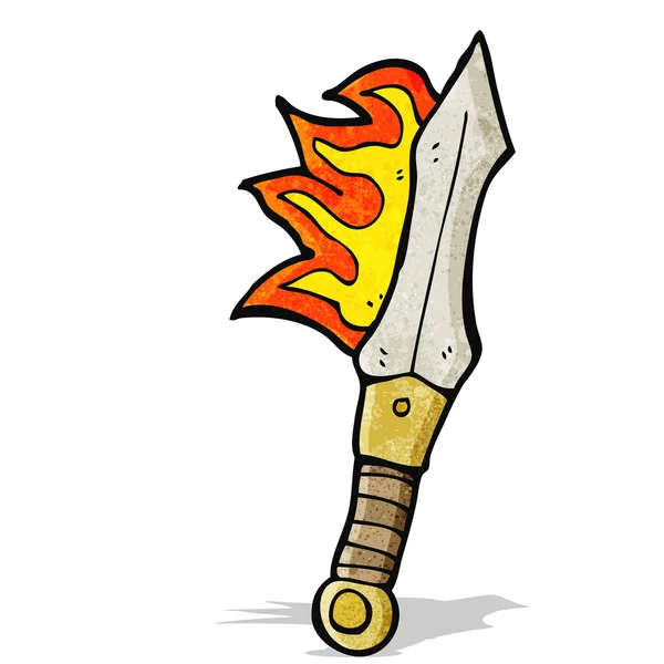 Płomienisty miecz magia kreskówki — Wektor stockowy