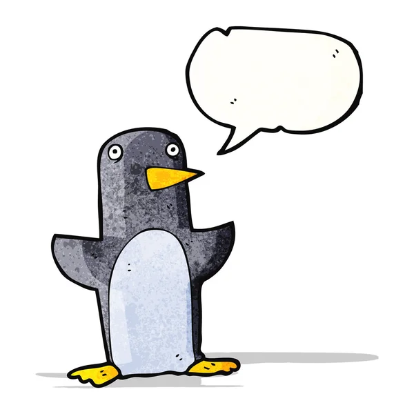Konuşma baloncuklu penguen çizgi filmi — Stok Vektör