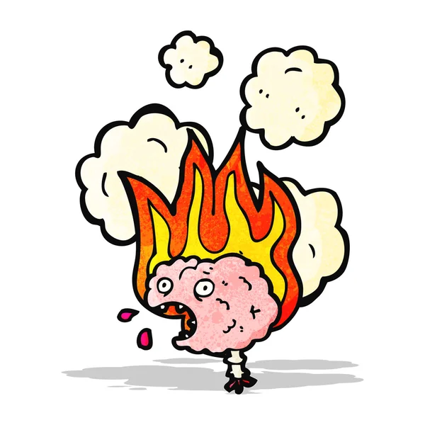 Migraine hersenen cartoon — Stockvector