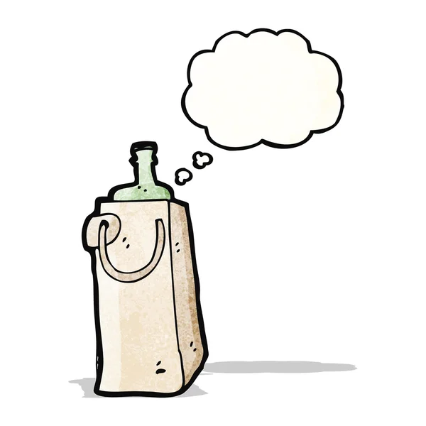 Botella vino de dibujos animados — Vector de stock