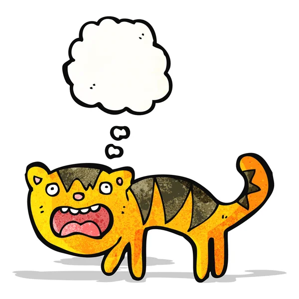 Caricature de tigre effrayée — Image vectorielle