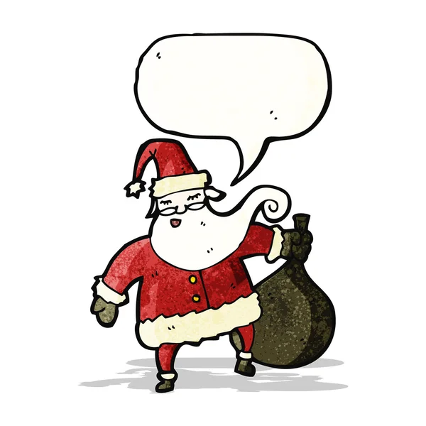 Cartoon santa with speech bubble — Stock Vector