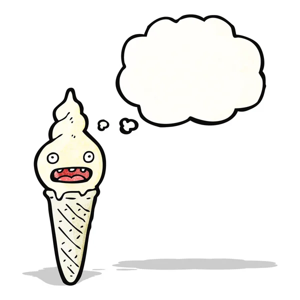 Crème glacée cône personnage dessin animé — Image vectorielle