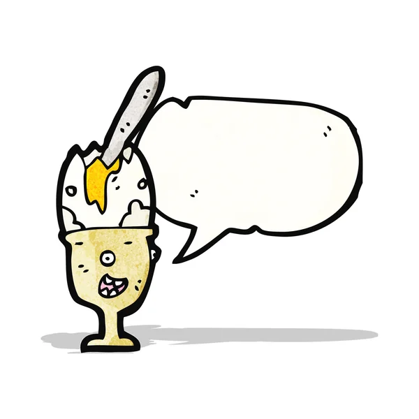 Egg in eggcup cartoon character — Stock Vector