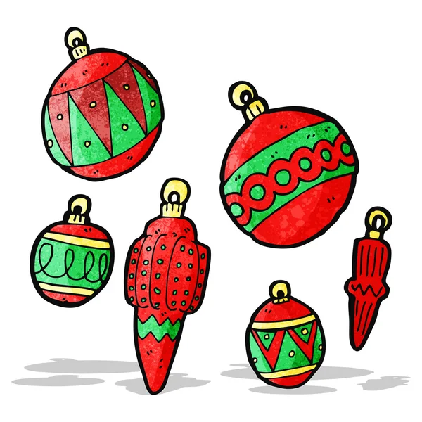 Cartoon christmas baubles — Stock Vector