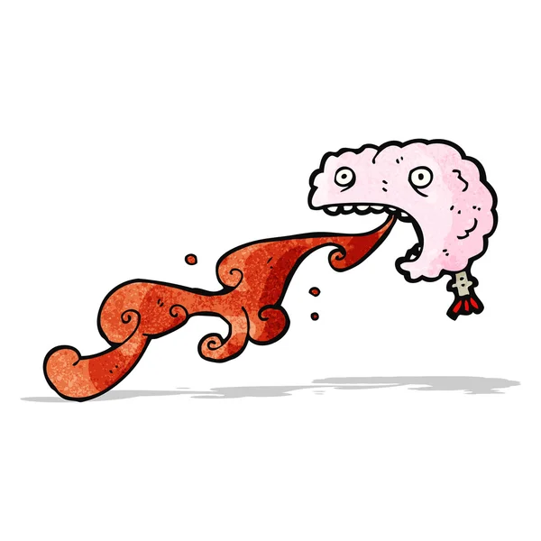 Brut éjacule cerveau dessin animé — Image vectorielle