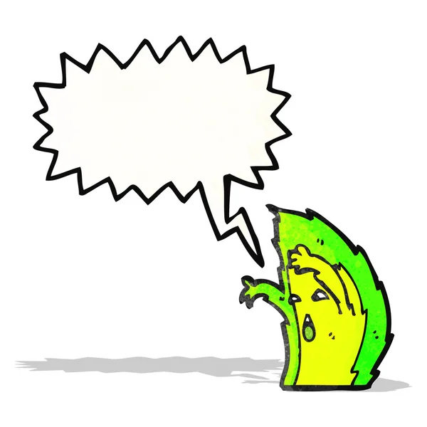 Little green flame cartoon character — Stock Vector