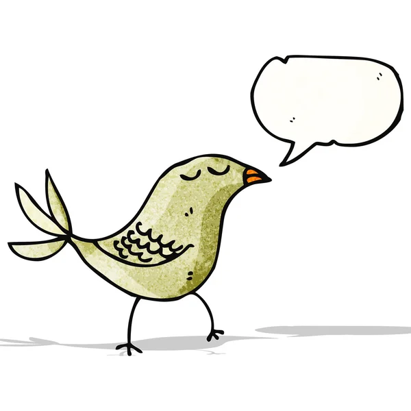 Oiseau de dessin animé avec bulle de parole — Image vectorielle