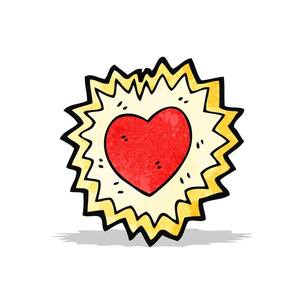 Cartoon lysande hjärtsymbolen — Stock vektor