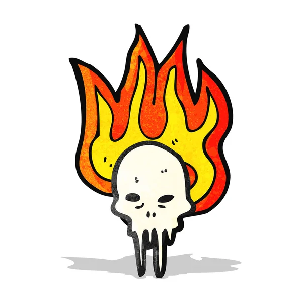 Gross flaming skull cartoon — Stock Vector