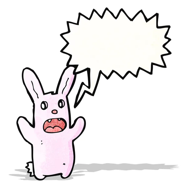 Loco conejito espeluznante conejo de dibujos animados — Vector de stock