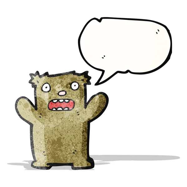 Funny cartoon bear with speech bubble — Stock Vector