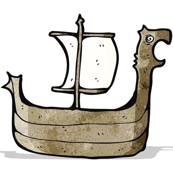 Cartoon Vikingschip — Stockvector