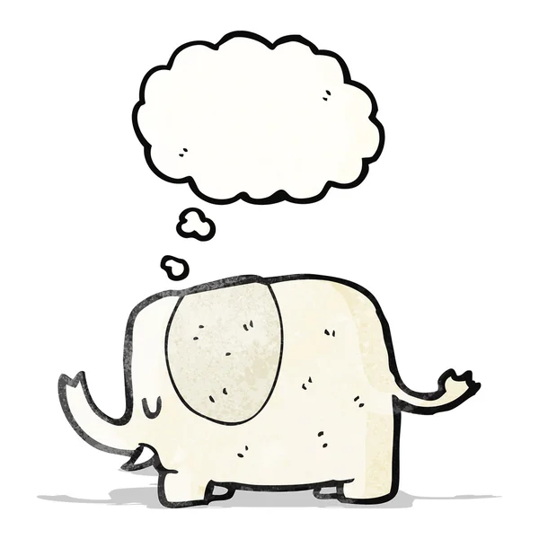 Elefante de dibujos animados con burbuja de pensamiento — Vector de stock