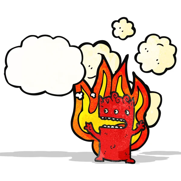 Cartoon flaming little devil — Stock Vector