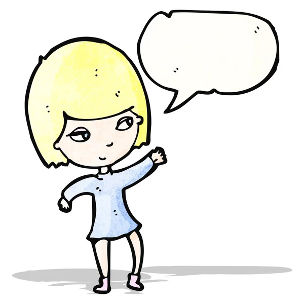 Hübsche blonde Mädchen cartoon — Stockvektor
