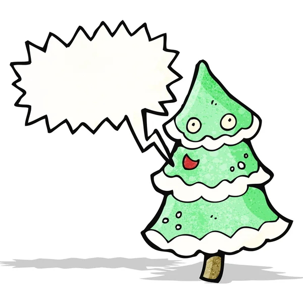 Natal dançante, desenhos animados em árvore — Vetor de Stock