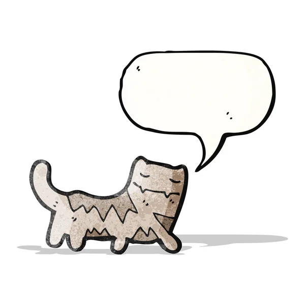 Gato con el habla de dibujos animados burbuja — Vector de stock