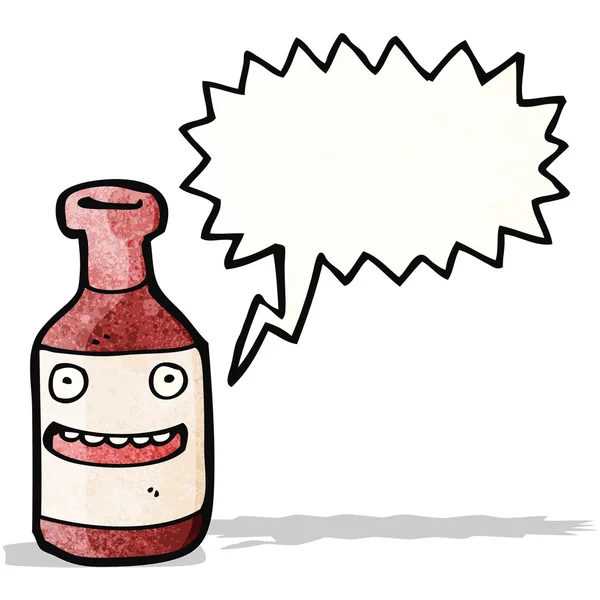 Botella de vino personaje de dibujos animados — Vector de stock