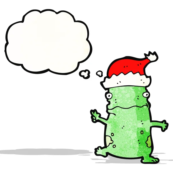 Cartoon Kerstmis partij kikker — Stockvector