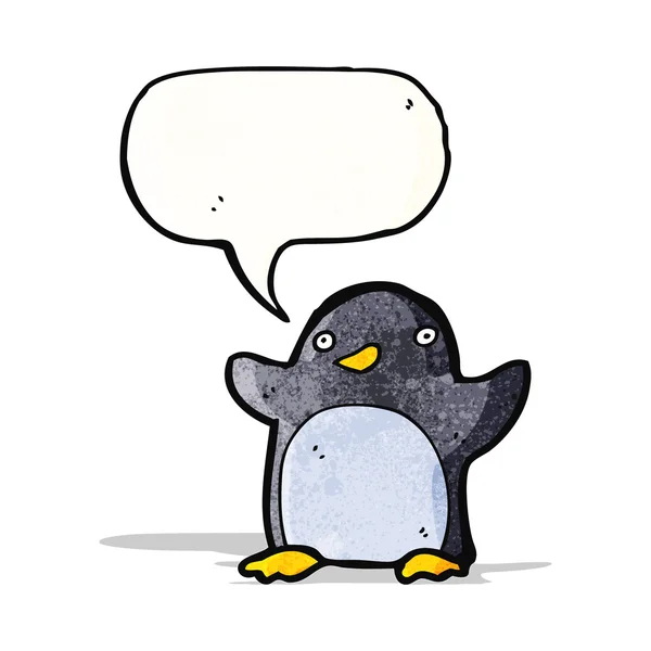 Cartoon-Pinguin mit Sprechblase — Stockvektor