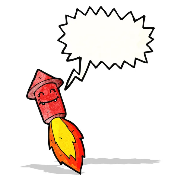 Cohete de fuegos artificiales de dibujos animados — Vector de stock