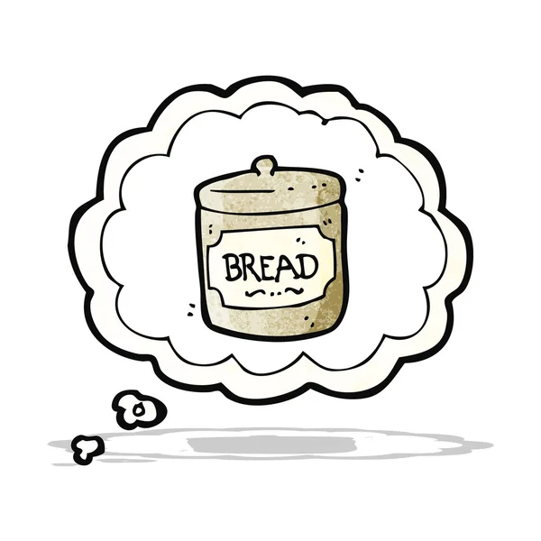 Cartoon dreaming of bread — Stock Vector