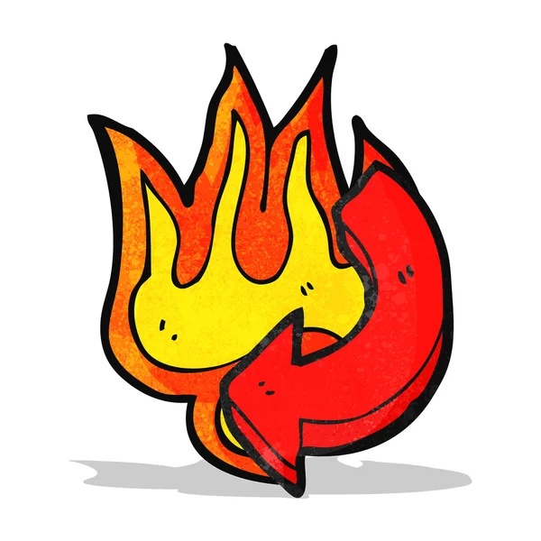 Flaming pijl cartoon — Stockvector