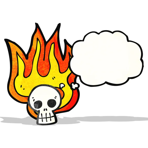燃えるような頭骨の記号 — ストックベクタ