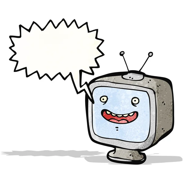 Šklebící se televizní přijímač kreslený — Stockový vektor