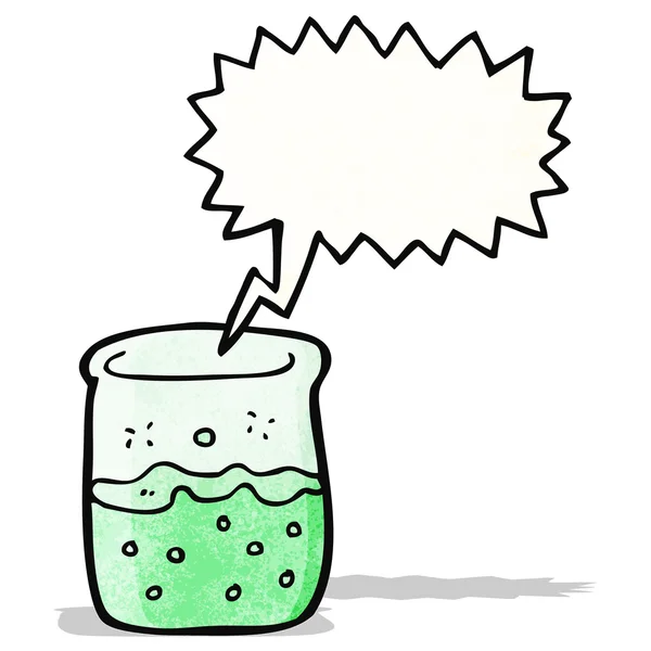 Vaso de precipitados químico de dibujos animados — Vector de stock