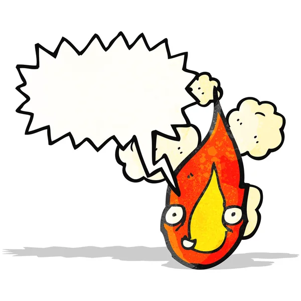 吹き出しと炎の漫画のキャラクター — ストックベクタ