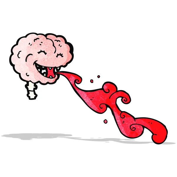 Gross laughing brain cartoon — Stock Vector