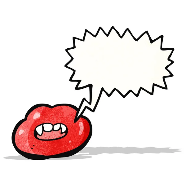 Rode lippen met tekstballon — Stockvector