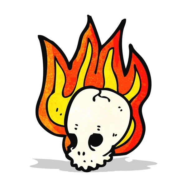 火焰骷髅卡通 — 图库矢量图片