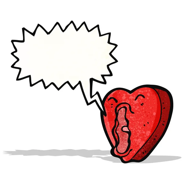 Çığlık atan kalp karikatür — Stok Vektör