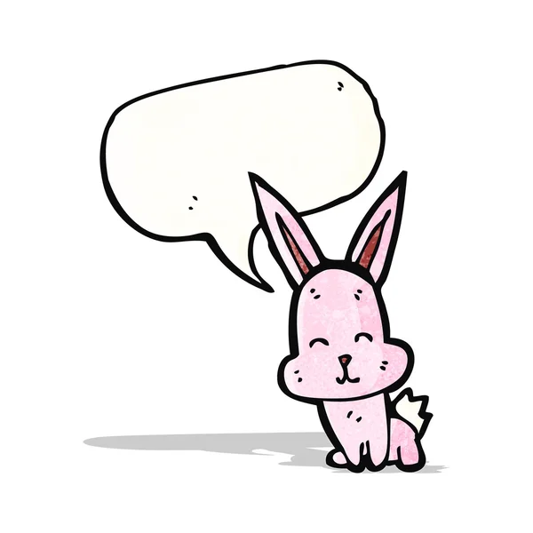 Kleine konijn met tekstballon — Stockvector