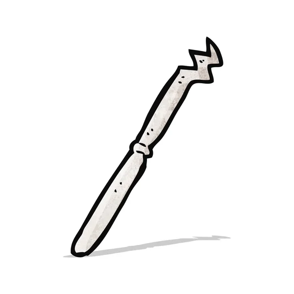 Doblado cuchillo de cocina de dibujos animados — Vector de stock