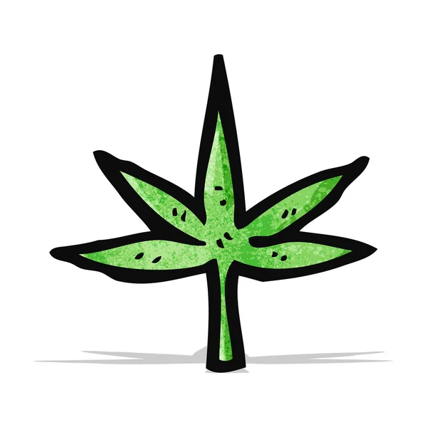 Feuille de marijuana dessin animé — Image vectorielle