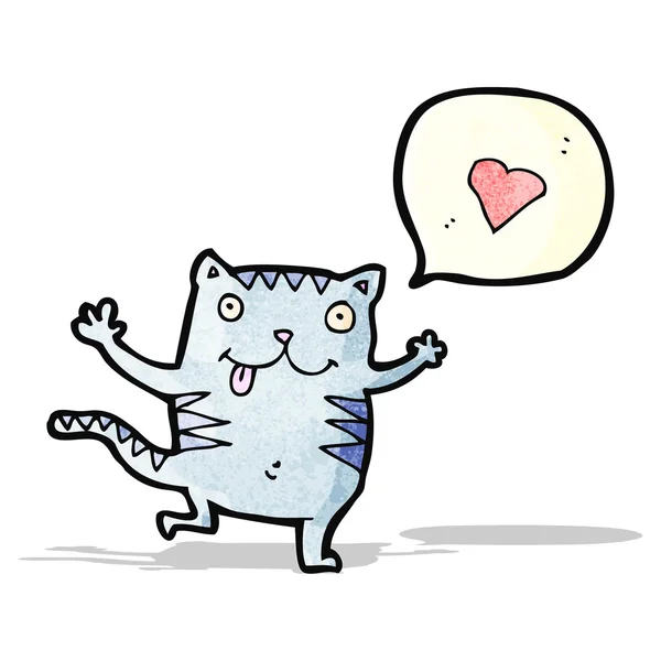 Verrückte Katze in der Liebe Cartoon — Stockvektor