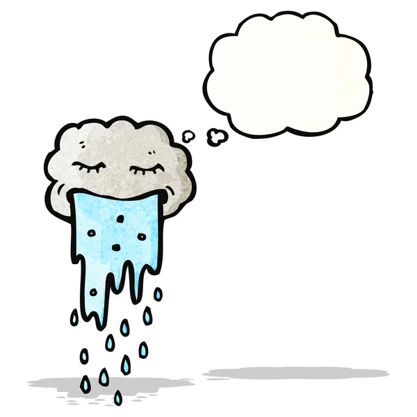 Cartoon raincloud met gedachte bubble — Stockvector